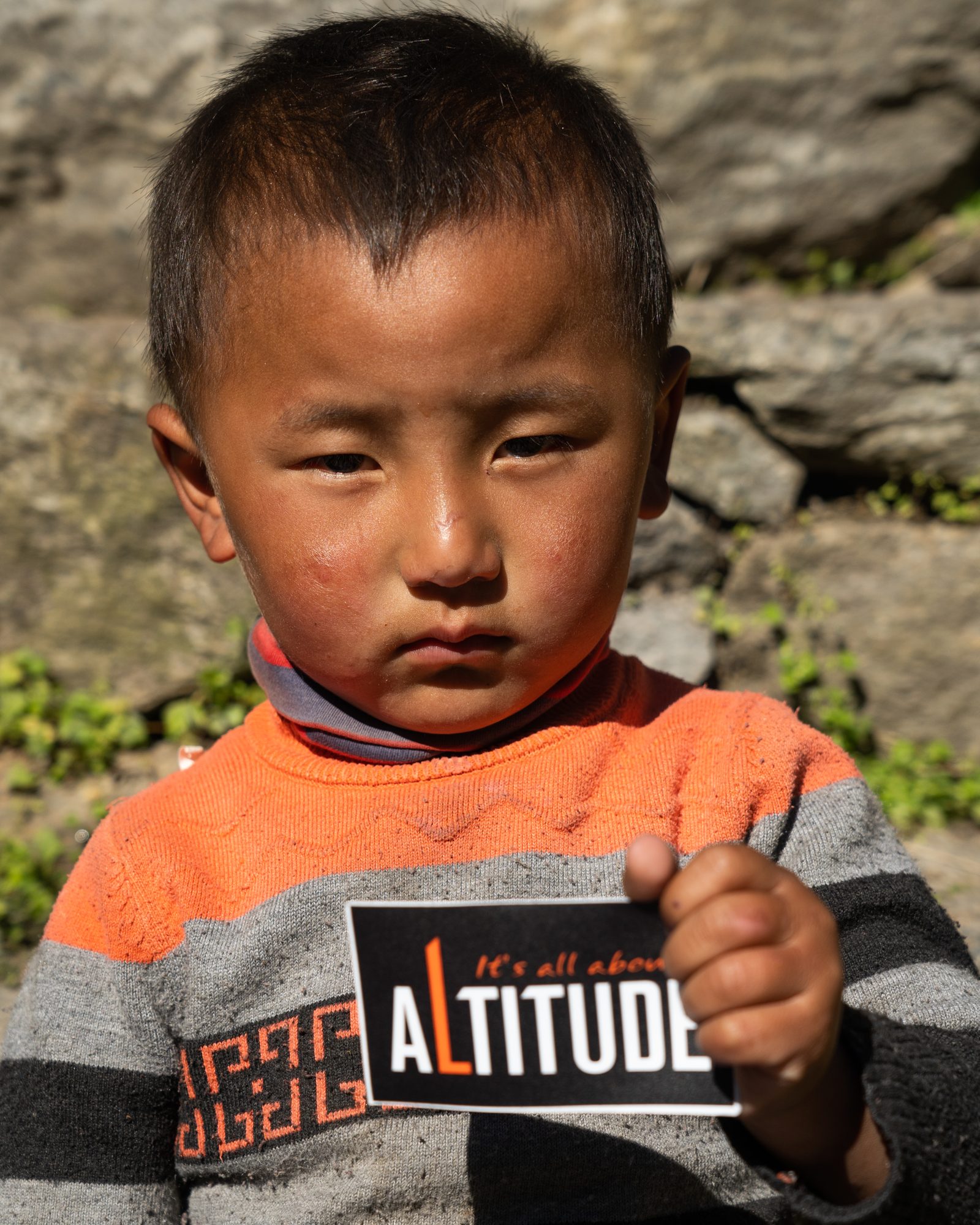 A young child in a Himalayan village